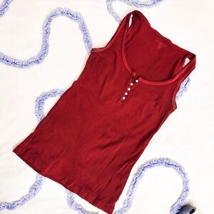 🍒 FINAL ↓ Brandy Melville Scarlet Buttoned Tank Top